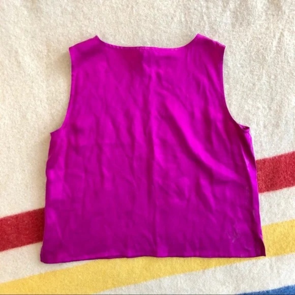 Fuchsia Silk Shell - Eileen Fisher - Size Medium - Picture 4 of 5